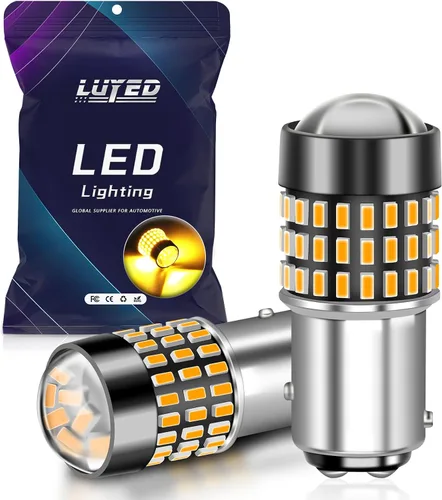 Miniatura 106 de 1156 Bombillas LED Ámbar Amarilla Luz de Señal de Giro 400% de Brillo 1141 1003 7506 Bombillas LED P21W Usadas para Luces Intermitentes Luz Trasera