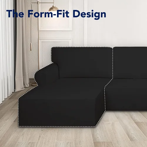 Miniatura 3 de PureFit - Fundas superelásticas para sofá modular en L, 2 fundas de elastano antideslizantes con borde elástico, ideal para niños y mascotas