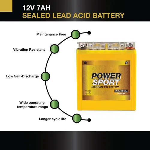 Miniatura 3 de ExpertPower YTX7L-BS - Batería de gel de 12 V 7 AH, sin mantenimiento, recargable, electrolito de gel, adecuada para motocicletas, motos de nieve