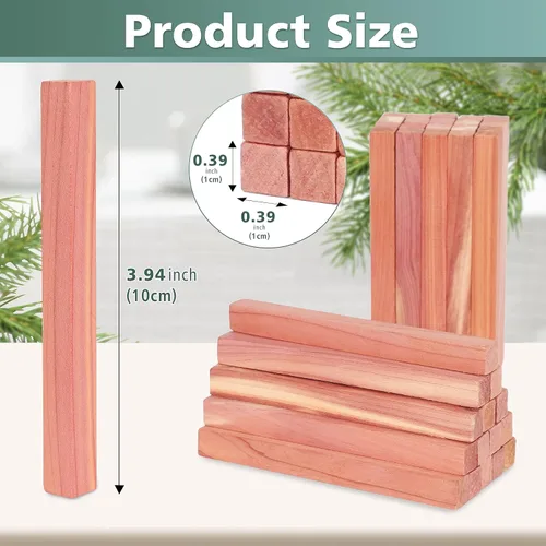 Miniatura 2 de UNIVIVO 50 PIEZAS Bloques de Cedro para Almacenamiento de Ropa, 100% Palitos de Cedro Rojo Aromático para Closet, Guardarropa, Cajones