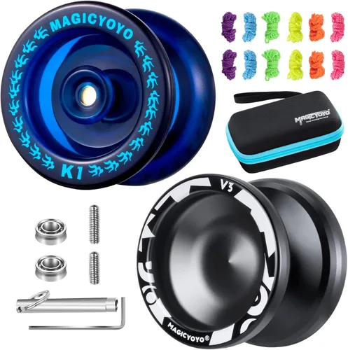 Miniatura 22 de MAGICYOYO Yoyos responsivos para niños principiantes, paquete de 2 Pro Yoyo, truco de doble función, Yoyo V3 + Yoyo K2 de cristal con 12 cuerdas