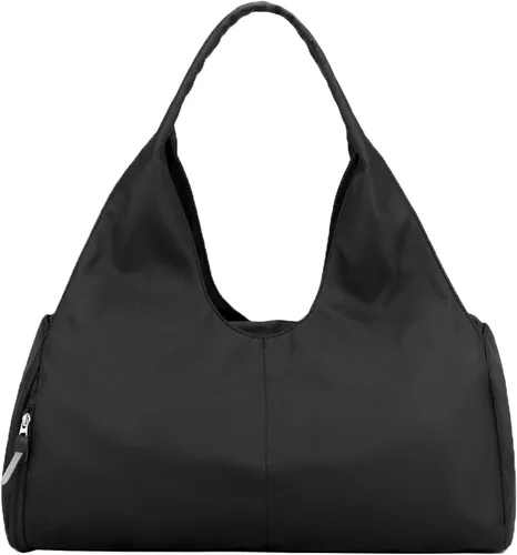 Forestfish Bolsa de gimnasio de yoga para mujer con compartimento para zapatos y bolsillos de almacenamiento húmedos y secos, bolsa de lona ligera,
