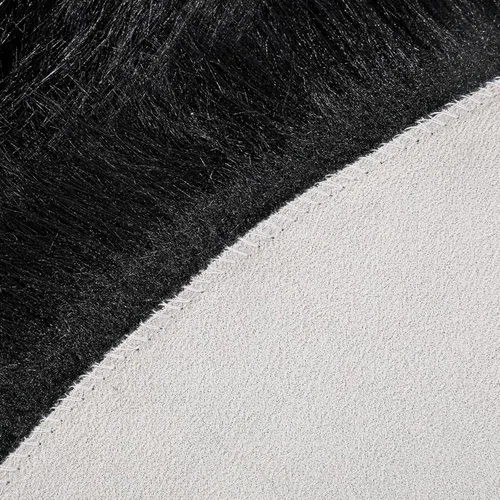 Miniatura 8 de linmopm Alfombra de piel sintética de pelo lanudo esponjoso negro de 2x6 pies para dormitorio, cabecera de la cama, suelo, sala de estar, cojín