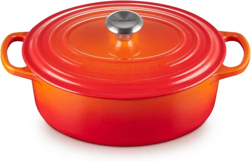 Miniatura 23 de Le Creuset Horno holandés ovalado Signature de hierro fundido esmaltado, 2.75 cuartos de galón., Blanco