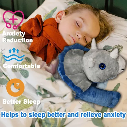 Miniatura 4 de Weighted Dinosaur Plush Toy, 23.5"/4.5 Pounds, Giant Blue Triceratops Dinosaur Plush, Autism Sensory Toys, Anti-Stress Weighted Stuffed Animals for