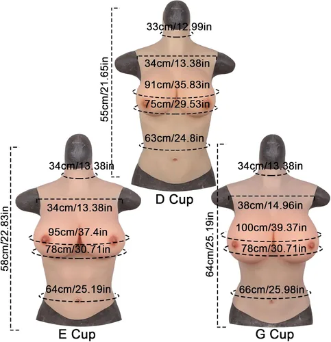 Miniatura 7 de Fly Stride - Forma de pecho con relleno de silicona de medio cuerpo, forma de pecho DEG para mastectomía transgénero