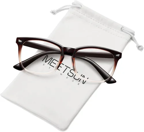 Miniatura 7 de MEETSUN Lentes de bloqueo de luz azul para mujeres y hombres, anti fatiga ocular (duerme mejor), lentes de computadora UV400 (marrón)