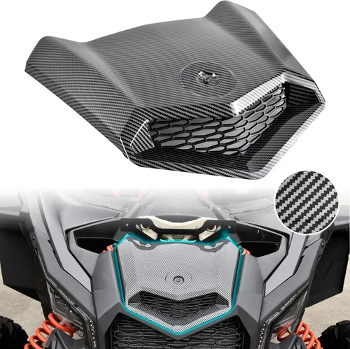 SAUTVS Capó turbo con patrón de fibra de carbono para Can Am X3, diseño frontal de fibra de carbono Turbo Hood Scoop para Can-Am Maverick X3 XDS XRS