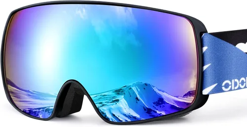 Odoland Gafas de esquí para niños, gafas de snowboard para jóvenes esquiadores de 8 a 16 años, gafas de nieve S2 con lente doble, protección