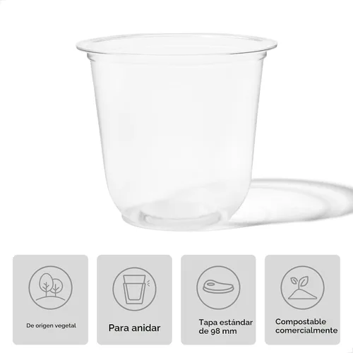 Miniatura 2 de TOSSWARE NATURAL Arco de 12 onzas – Vasos fríos transparentes de 3.858 in a base de plantas – Alternativa de plástico para fiestas, despedidas