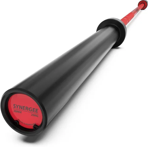 Miniatura 13 de Synergee Games Barras olímpicas recubiertas de cerámica de 15 kg y 20 kg en color. Estimadas en 1500 libras para levantamiento de pesas y potencia.