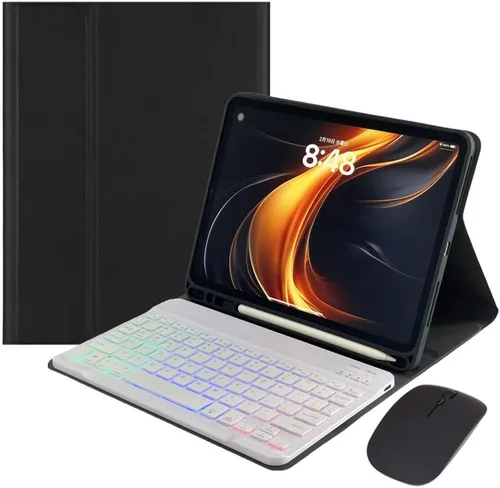 Miniatura 9 de Funda con teclado retroiluminado arcoíris para Galaxy Tab S6 Lite de 10.4 pulgadas con mouse y 7 colores RGB retroiluminación colorida teclado