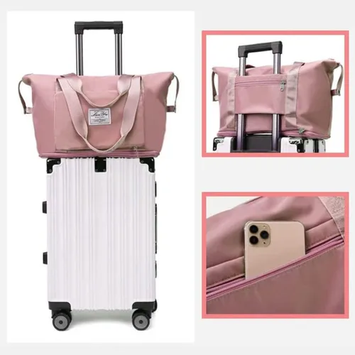 Miniatura 4 de Bolsa de viaje plegable de gran capacidad, seca y húmeda, separada, plegable, bolsa de gimnasio, bolsa de viaje de moda, espacio expandible