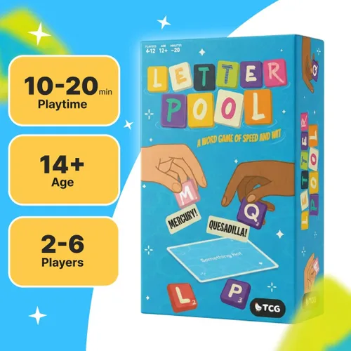 Miniatura 4 de Letterpool: Juegos de mesa para 2 a 6 jugadores para adultos, familia, adolescentes, trivias, mezcla de juegos de palabras y cartas, divertidos