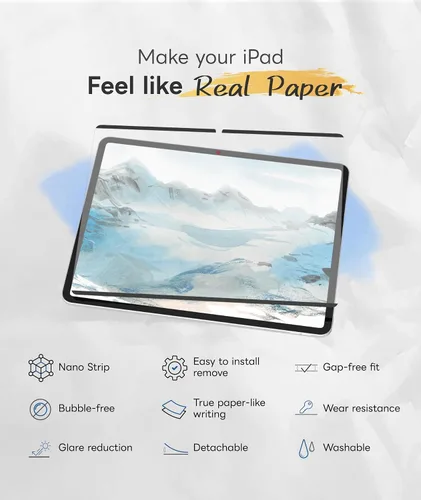 Miniatura 2 de EIP Protector de pantalla desmontable Paperfeel para Lenovo Chromebook Duet Gen 9 2025 (10.95 pulgadas), Nano Tech reutilizable, fácil de instalar