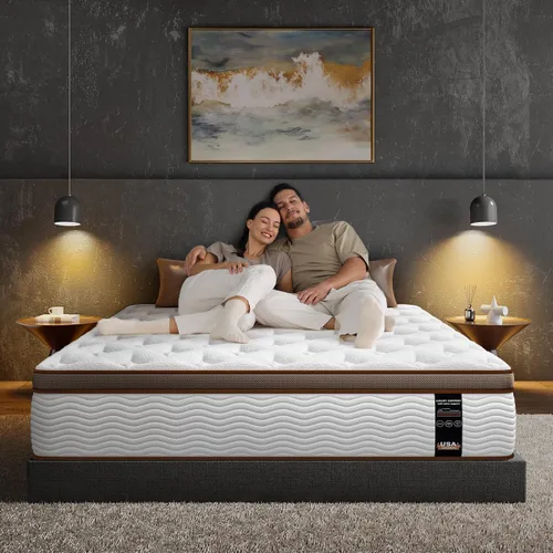 Miniatura 12 de BedStory Colchón de tamaño matrimonial de 12 pulgadas, colchón híbrido firme en una caja, soporte lumbar ortopédico con bobinas envueltas