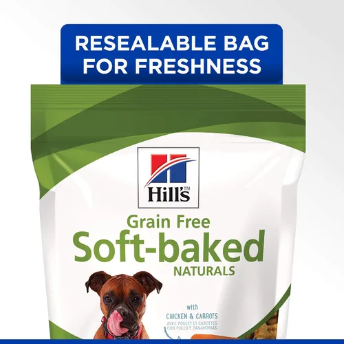 Miniatura 7 de Hill's Sin Cereales Soft Baked Naturals, Para Todas Las Etapas de la Vida, Gran Sabor, Golosinas para Perros, Pollo y Zanahorias, Bolsa de 8 oz