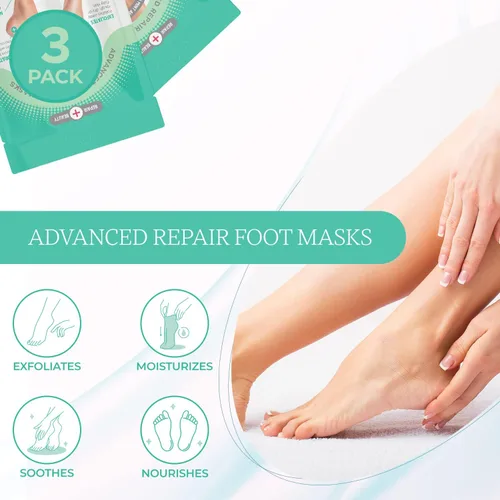 Miniatura 2 de Calcetines hidratantes para pies de menta y árbol de té, hidratan el talón seco y agrietado, alivia los pies cansados, mascarillas exfoliantes