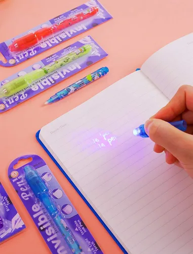 Miniatura 2 de VOVRU Bolígrafo de tinta invisible, 24 unidades, bolígrafo espía con luz UV, marcador mágico para mensajes secretos y fiestas de cumpleaños