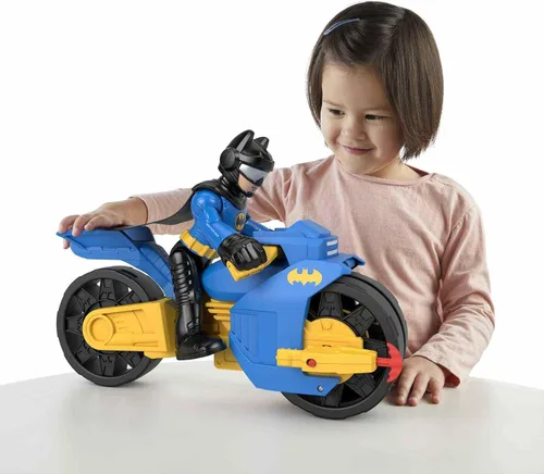 Miniatura 2 de Fisher-Price Imaginext DC Super Friends Batman Juguetes, Batciclo XL y Figura XL de Batman, Cada una de 10 Pulgadas, para Niños en Preescolar de 3+