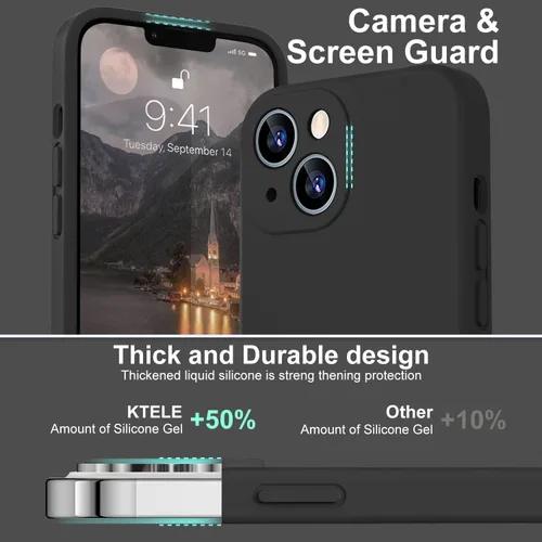 Miniatura 4 de Funda compatible con iPhone 13 de 6.1 pulgadas, de silicona líquida premium [forro de microfibra suave antiarañazos], goma de gel, protección Uva
