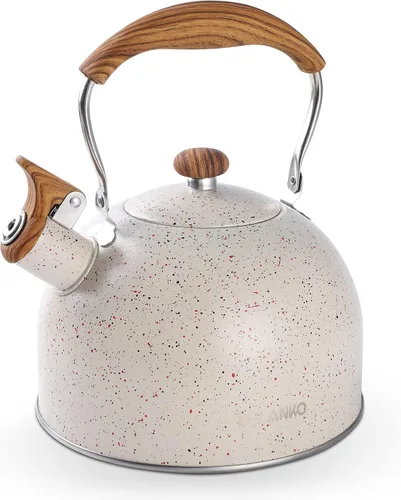 Miniatura 9 de Hervidor de Té, BELANKO 85 OZ / 2.5 Litros Hervidor de Té Silbante, Teteras para Estufa de Acero Inoxidable Grado Alimentario con Mango Plegable