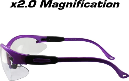 Miniatura 4 de Birdz Gafas Flamingo - Lentes de seguridad para el trabajo, bifocales, montura púrpura + lentes transparentes de aumento 2.0