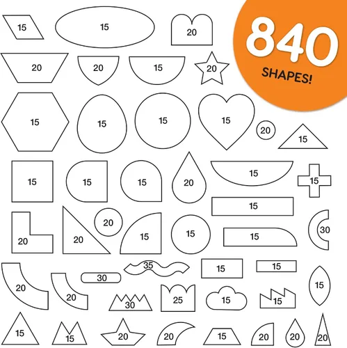Miniatura 4 de ARTshapes - Paquete de 840 formas de papel creativas con guía de más de 70 ideas, cartulina hecha en Estados Unidos, suministros de manualidades DIY