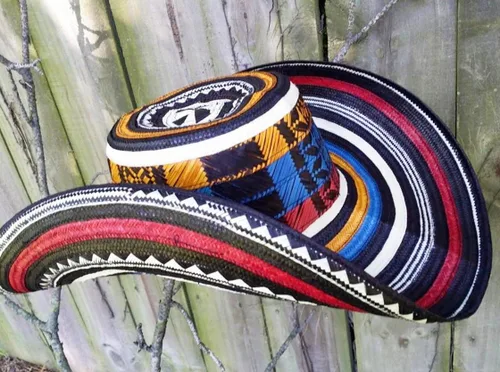 Miniatura 15 de Sombrero colombiano Sombrero Sinuano Arrow Cane Caña Flecha Vueltiao Hecho por Auténticos Indígenas Colombianos