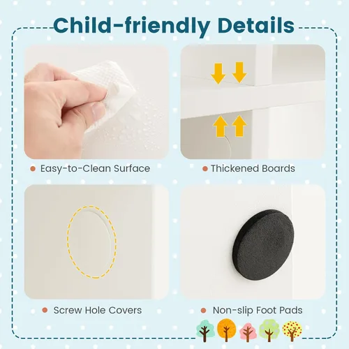 Miniatura 6 de Costzon Organizador de almacenamiento de juguetes de 9 cubos, estantería de madera de 4 niveles para almacenamiento de libros y juguetes, estante