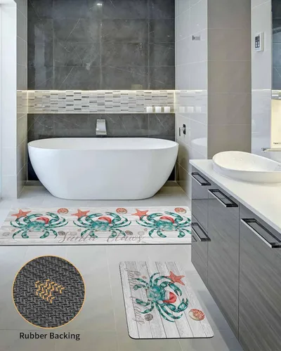 Miniatura 5 de Tapete de baño de Navidad para bañera, antideslizante, de secado rápido y absorbente, de tierra de diatomeas, fregadero, dormitorio, cocina