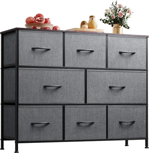 Miniatura 33 de WLIVE Cómoda para dormitorio con 8 cajones, cómoda de tela ancha para almacenamiento y organización, cómodas de dormitorio, cajonera para sala