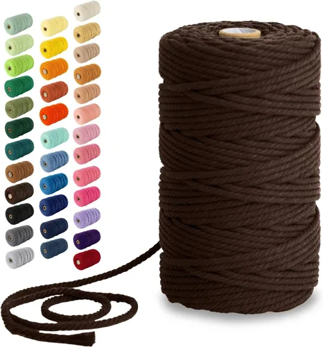 Miniatura 58 de Nook Theory - Cuerda de macramé de 3 mm, 220 yardas de cuerda de algodón, hilo de 4 mm y 5 mm, cuerda para manualidades, perfecta para colgantes