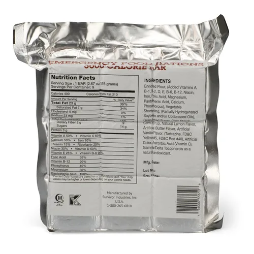 Miniatura 4 de Grizzly Gear Raciones alimenticias de emergencia, caja de diez barritas de vainilla de 3600 calorías, suministro de valor para 30 días, 4 semanas
