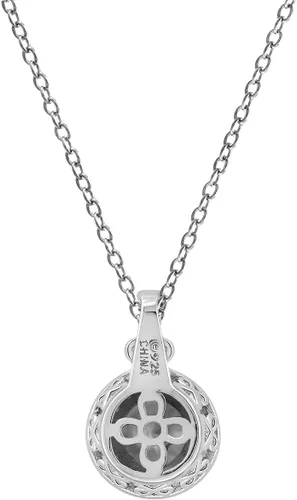 Miniatura 4 de Tienda Essentials Collar con colgante antiguo de plata de ley chapada en platino con elementos infinitos y circonitas de corte redondo