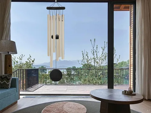 Miniatura 6 de Campanillas de viento conmemorativas para exteriores con 6 tubos de aleación de aluminio y gancho, campanillas de viento para decoración del hogar