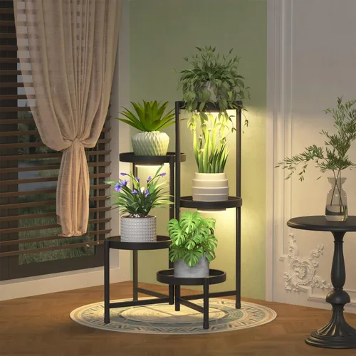 Miniatura 14 de iDavosic.ly Soporte grande para plantas de 6 niveles para interiores, 10 pulgadas de ancho de metal de esquina alta para múltiples plantas, estante