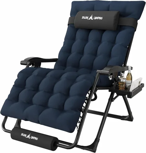 Miniatura 18 de Amopatio Silla de gravedad cero de gran tamaño, silla reclinable de 29 pulgadas de ancho, con bloqueo y reposapiés mejorados, soporte para tazas