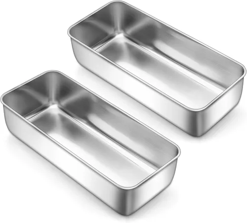 Miniatura 26 de LIANYU Paquete de 4 mini moldes para hornear pan, 6.3 x 3.5 pulgadas, molde pequeño de acero inoxidable para pan casero, molde de hojalata