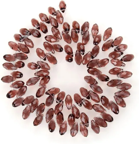 Miniatura 32 de 200pcs Checa 0.472 in Lágrima facetada Briolette Cristal Perlas Sueltas Colgante Separador de Gota a Granel Amatista Púrpura para DIY Joyería