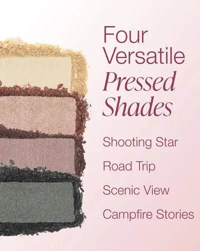 Miniatura 4 de Mineral Fusion Paleta de sombras de ojos, cuatro tonos de polvo prensado en acabado mate, satinado y brillante, maquillaje de ojos vegano natural