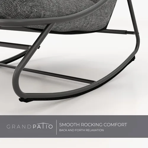 Miniatura 7 de Grand patio Mecedora para exteriores, cojín acolchado reclinable para porche delantero, terraza, patio, patio trasero, cómoda mecedora para siesta