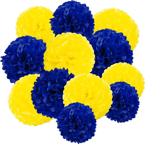 Miniatura 19 de We Moment Pompones de papel de seda morado y rosa para decoración de fiesta de niñas en el techo, para colgar en la pared, 12 pompones de seda de 4