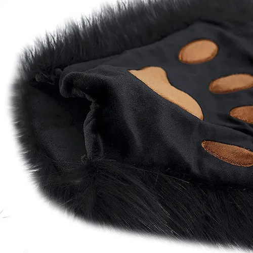 Miniatura 87 de Guantes de garra para disfraz de Halloween, medio dedo, lobo, oso, gato, guantes, guantes de piel sintética para mascarada, cosplay, utilería de mano