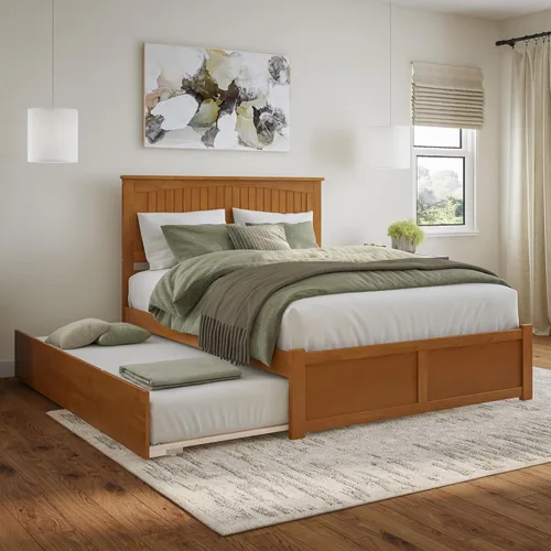 Miniatura 23 de AFI Nantucket - Cama de plataforma tamaño King con estribo y cama nido individual XL en color gris