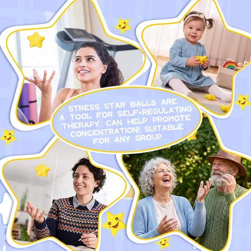 Miniatura 4 de Lenwen 100 bolas de estrés con forma de estrella a granel de 2 pulgadas de espuma mini estrella para aliviar el estrés para adolescentes y adultos