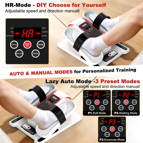 Miniatura 5 de TDH Under Desk Elliptical Machine,Electric Leg Exerciser as Seen on Tv for Seniors Adults,Portable Quiet Pedal Exerciser While Sitting with 12 Blanco