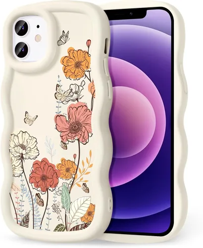 Miniatura 234 de Compatible con iPhone SE/8/7 Funda para Mujeres y Niñas, Marco Ondulado Rizado con Patrón Lindo, Estética Delgada Suave Silicona TPU Parachoques