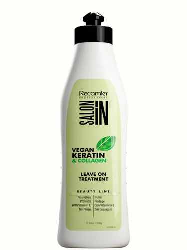 Salon In by Recamier - Tratamiento sin enjuague de queratina vegana | Tratamiento sin enjuague para el cabello con queratina vegana y colágeno |