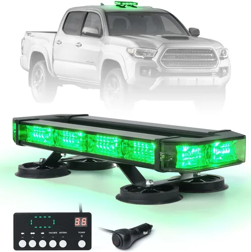 Miniatura 12 de LUMENIX Barra de luz estroboscópica de emergencia para techo con 72 luces LED con panel de control, base magnética, advertencia intermitente, barra